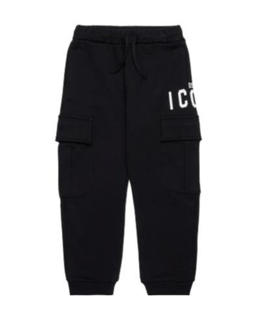 DSquared² Black Logo-Print Cotton Track Pants