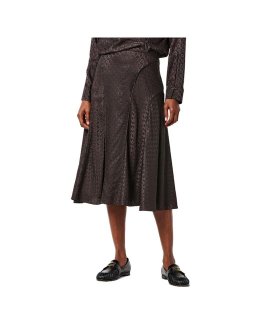 Fendi Brown Flared Long Midi Skirt