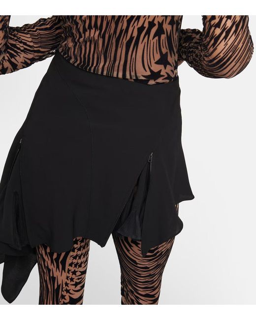 Mugler Black Asymmetric Mini Skirt