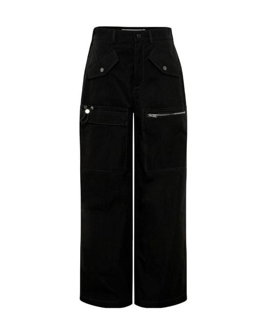 Dion Lee Black Multi-Pocket Straight-Leg Trousers