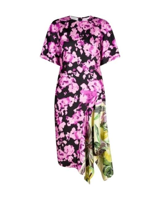 Dries Van Noten White Floral Pattern Pendant Dress