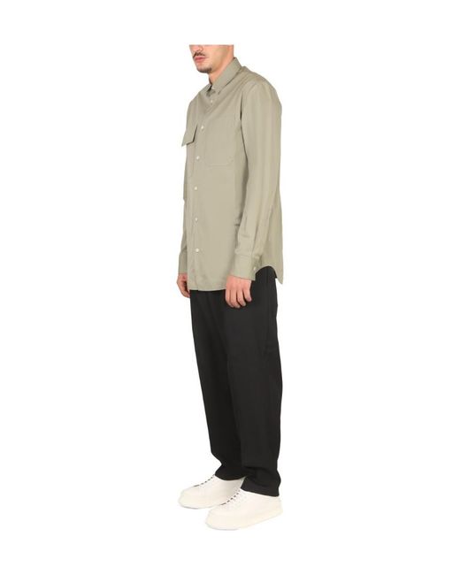 Jil Sander Natural Buttoned Long-Sleeved Shirt for men