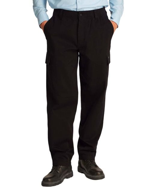 Calvin Klein Black Straight-Leg Cargo Pants for men