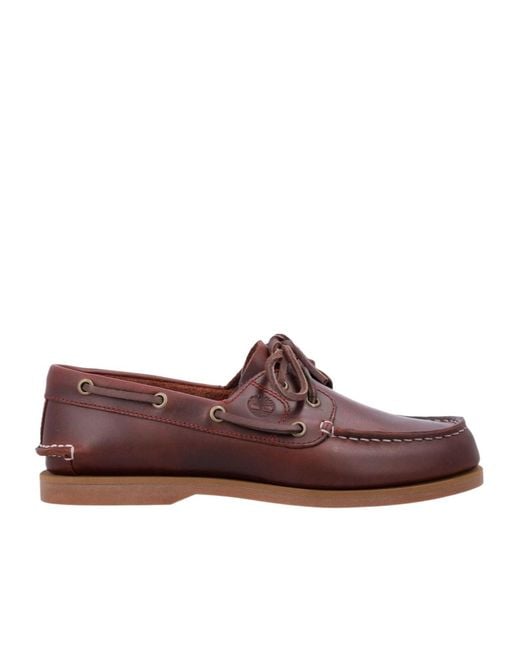 Timberland Brown Classic Boat 2 Eye Lace-Up Loafers