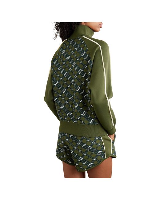 Wales Bonner Green Embroidered Stripes Jacquard-Knit Track Jacket