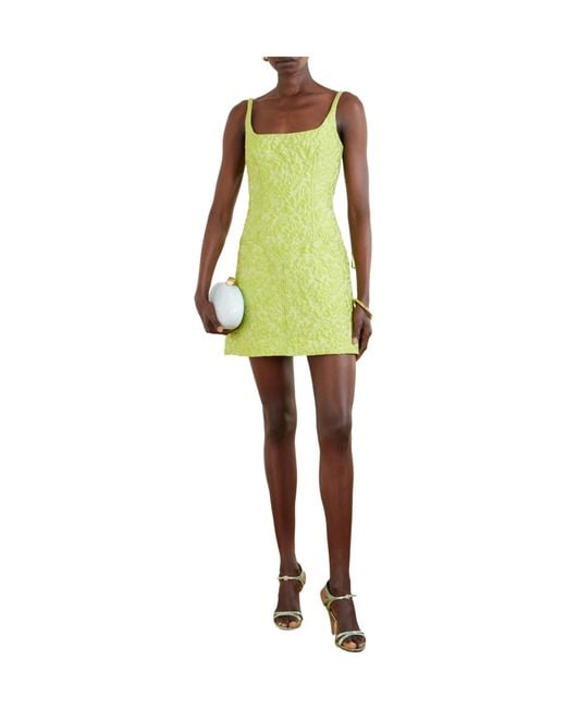 Emilia Wickstead Yellow Patterned Fitted Mini Skirt