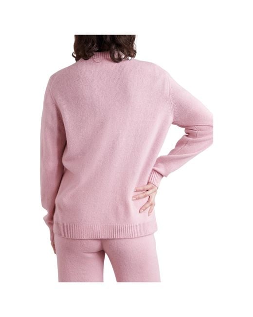 The Elder Statesman Pink Solid-Color Cashmere Sweater
