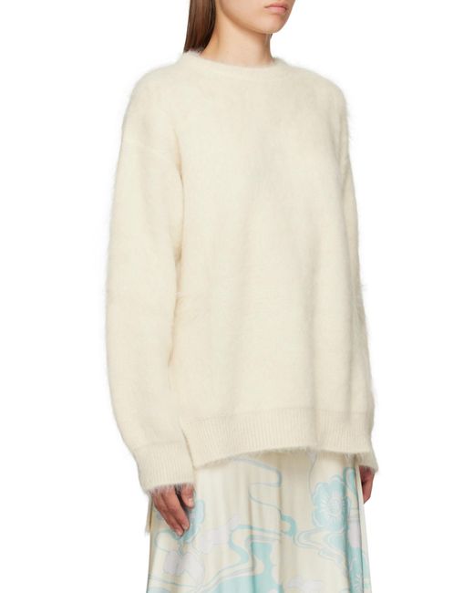 Jil Sander White Crewneck Knitted Jumper