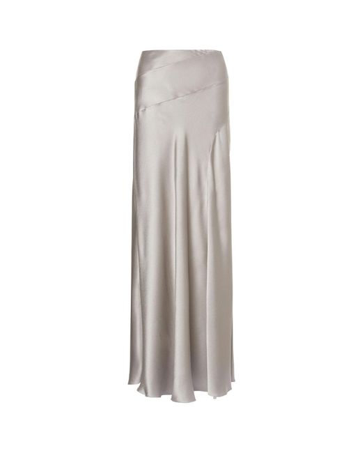 Alberta Ferretti Gray Slit Skirt