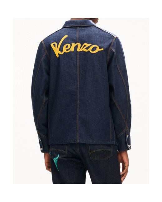 KENZO Blue Varsity' Embroidered Chore Jacket for men
