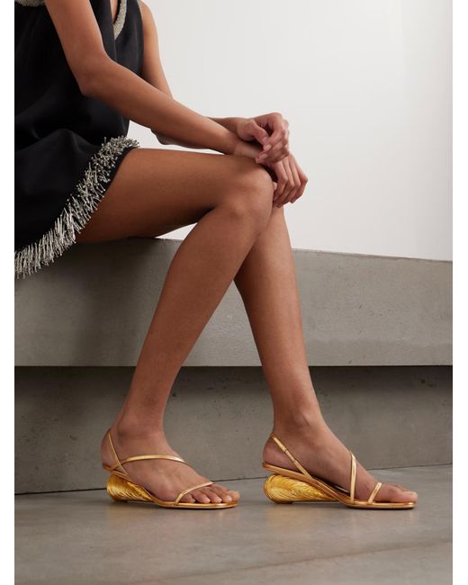 Jonathan Simkhai Metallic Bridget Wedge Sandals