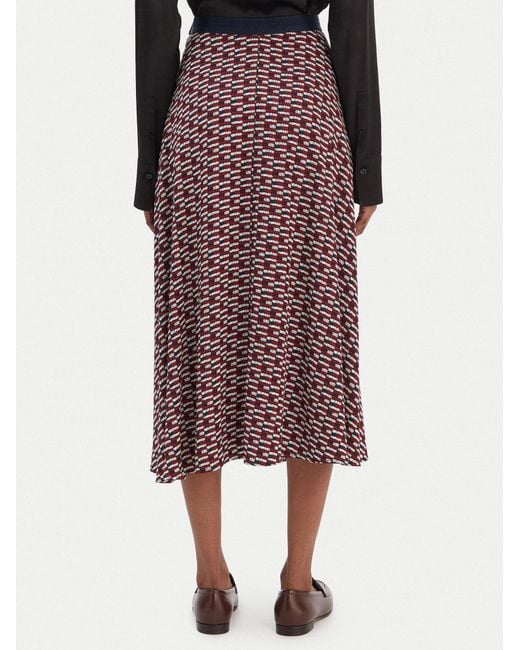Tommy Hilfiger Red Elastic Waist Midi Skirt