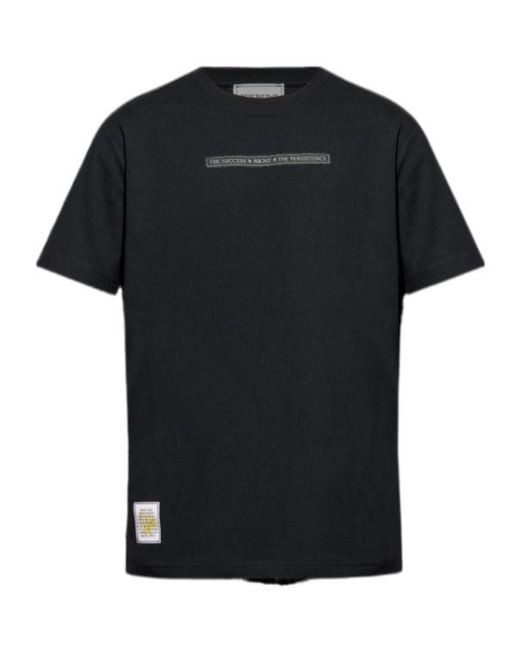 Iceberg Black Round-Neck Patchwork T-Shirt for men