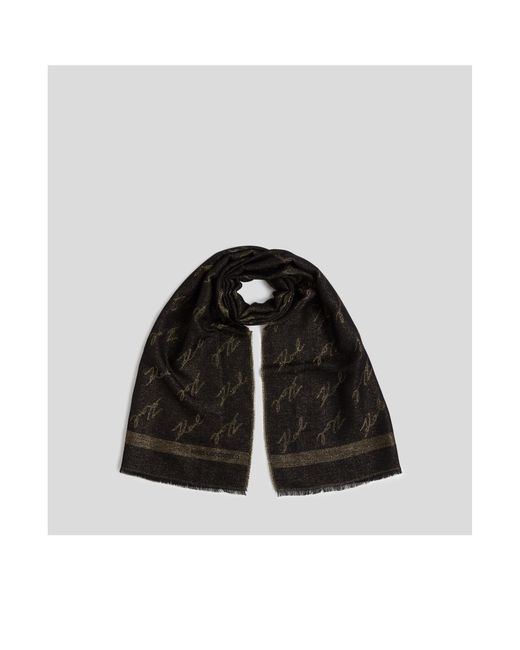 Karl Lagerfeld Black Signature Scarf