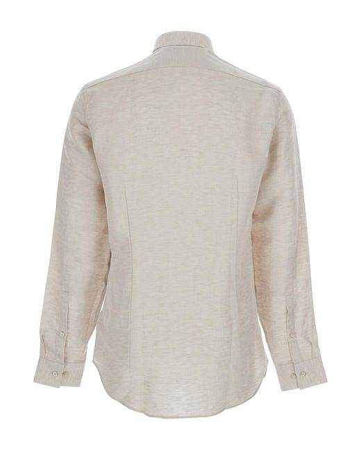 Calvin Klein White Slim Fit Linen Shirt for men
