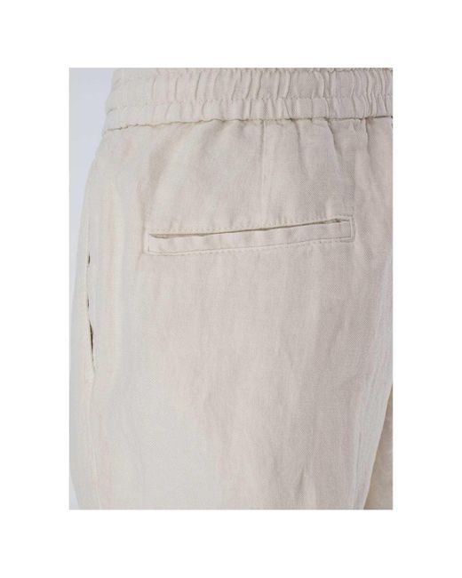 Brunello Cucinelli White Elasticated Waistband Drawstring Pants for men