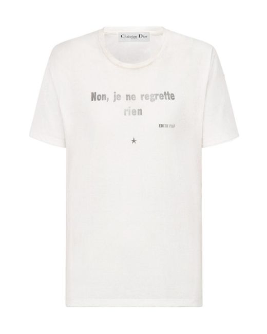 Dior White 'Non Je Ne Regrette Rien' T-Shirt