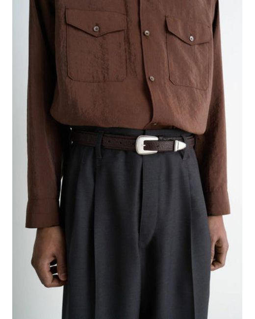 Lemaire White Buckled Belt