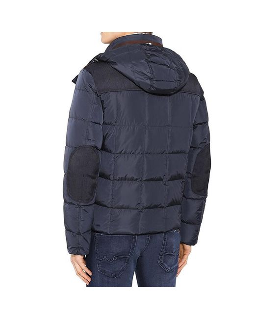 Paul & Shark Blue Long-Sleeved Hooded Quilted Down Jacket for men
