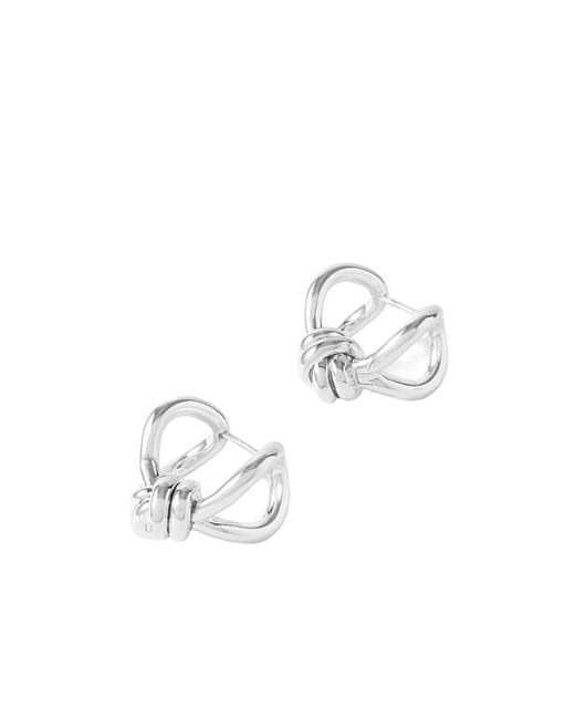 Bottega Veneta White Knot Earrings
