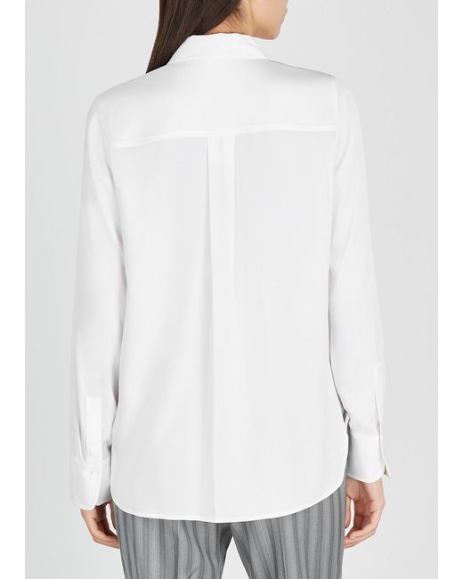 Vince White Stretch-Silk Shirt