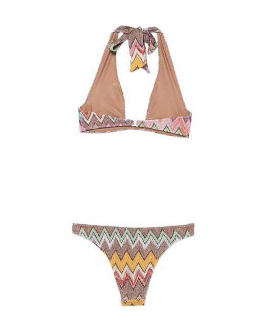 Missoni White Zigzag Halterneck Bikini
