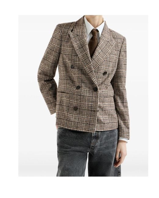 Brunello Cucinelli Brown Long-Sleeved Suit Jacket