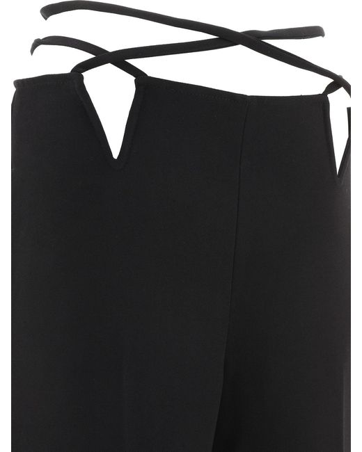 Dion Lee Black V-Wire Straight-Leg Cut-Out Trousers