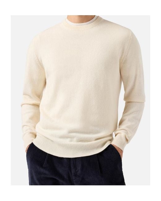 Mc2 Saint Barth White Ribbed Crewneck Jumper for men