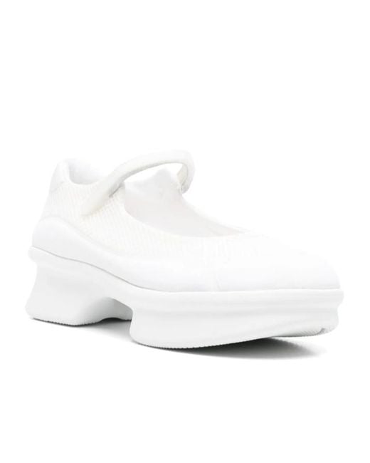 Prada White Round-Toe Mesh Ballerinas