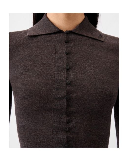 Jacquemus Black Long Sleeved Knitted Polo Shirt