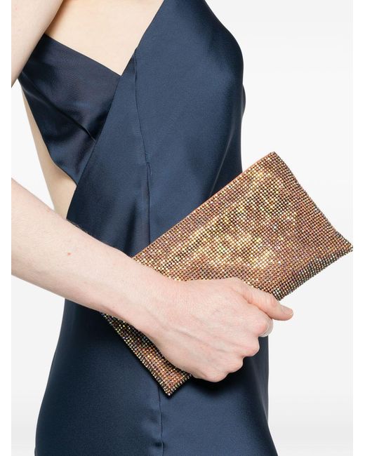 Benedetta Bruzziches Gray Your Best Friend La Petite Embellished Clutch Bag