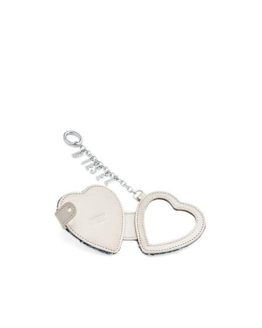 DIESEL Blue Heart-Shape Mirror Keychain