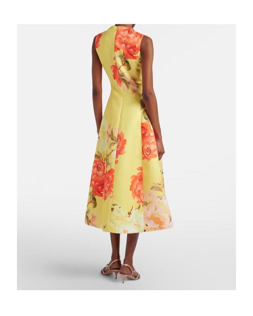 Leo Yellow C Floral Midi Dress