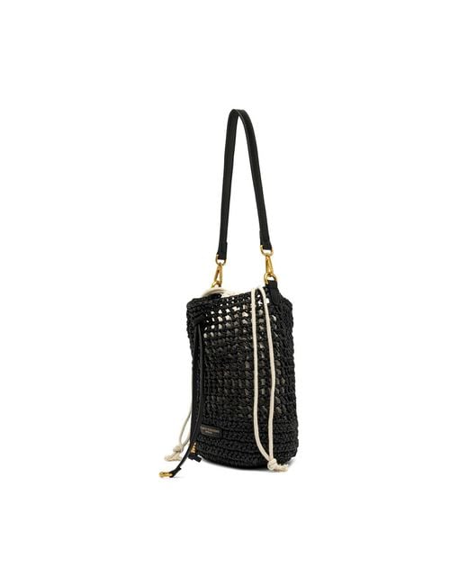 Gianni Chiarini Black Nefeli Drawstring Crossbody Bag