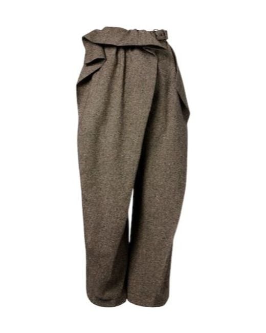 J.W. Anderson Green Asymmetric Wool Wide-Leg Pants