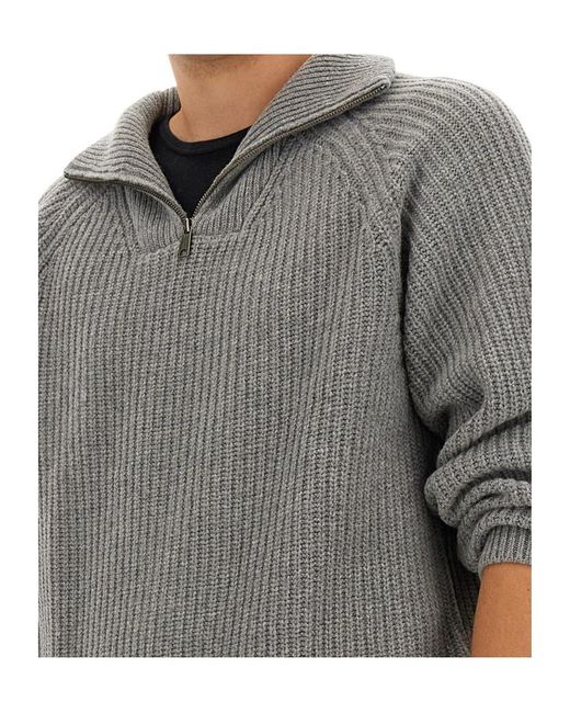 Carhartt Gray Marlon High-Neck Half-Zipped Jumper for men