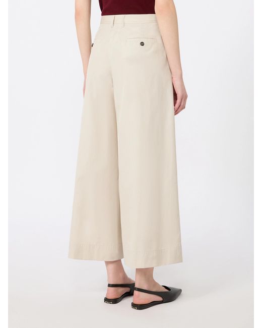 Max Mara White Cotton Poplin Trousers