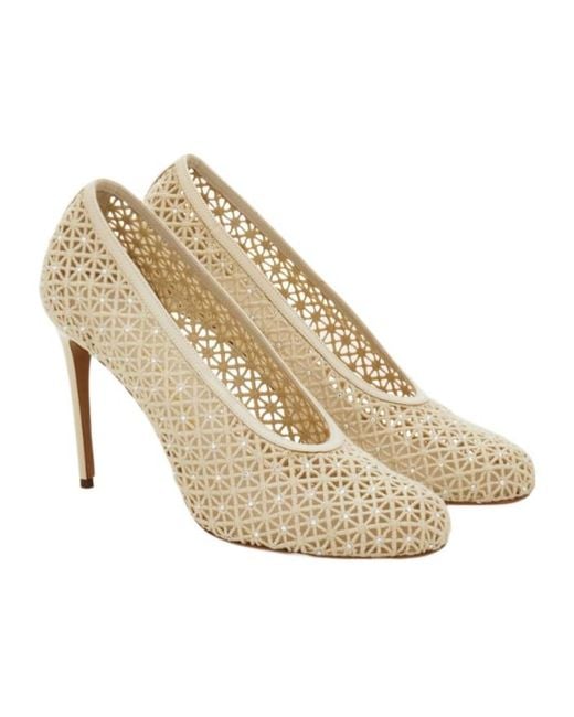 Ferragamo White Ferragamo Sol 95 Cutout Heeled Pumps