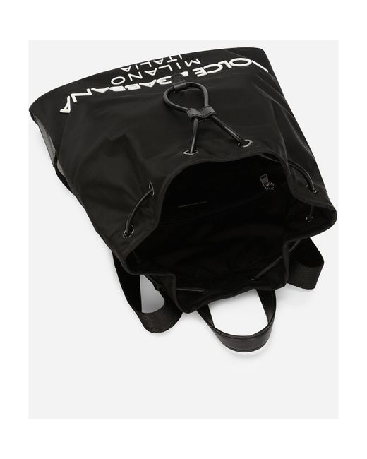 Dolce & Gabbana Black Nylon Backpack for men