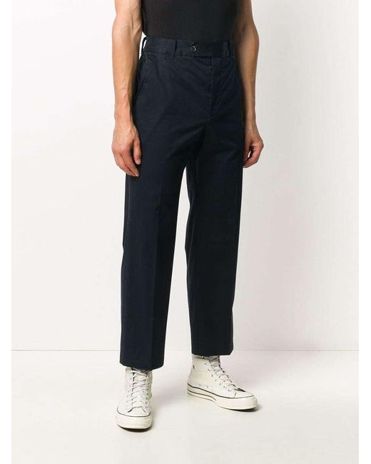 KENZO Blue Ankle-Exposed Casual Pants for men