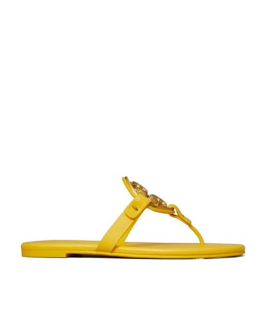 Tory Burch Yellow Logo Slippers