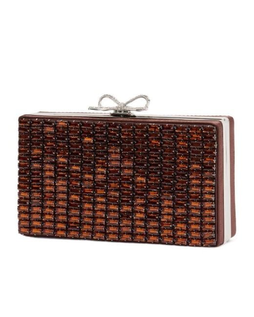 Self-Portrait Brown Chainmail Clutch Bag