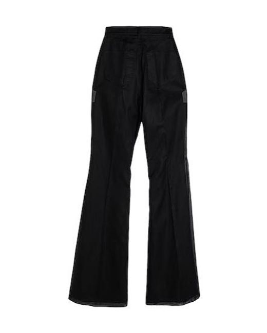 Rick Owens Black Solid Flared Pants