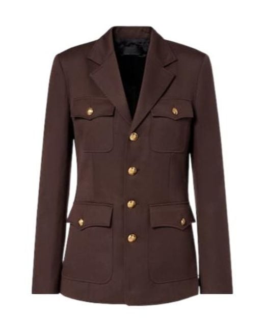 Nili Lotan Brown Button-Down Blazer