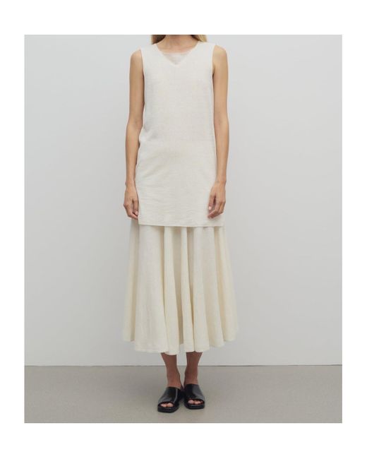 The Row Jaliah Cotton And Linen Blended Skirt in White | Lyst