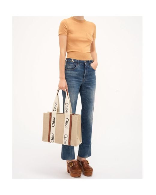 Chloé Natural Medium Woody Toe Bag