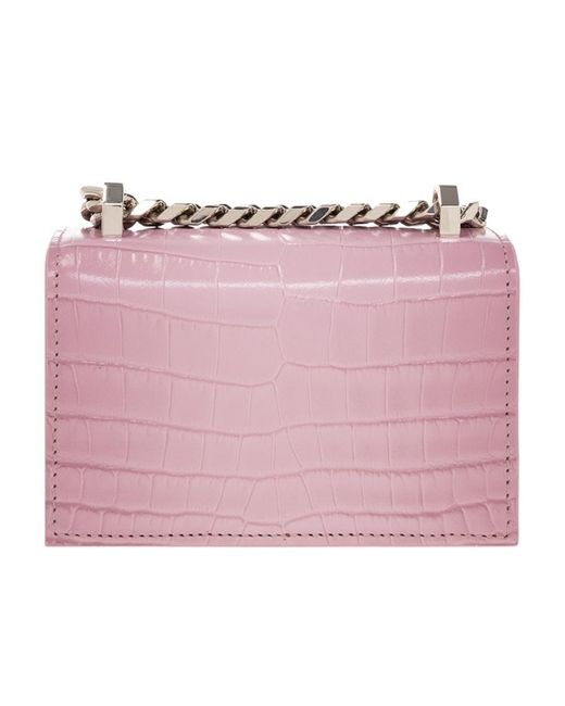 McQueen Pink Jewelled Satchel Micro Shoulder Bag
