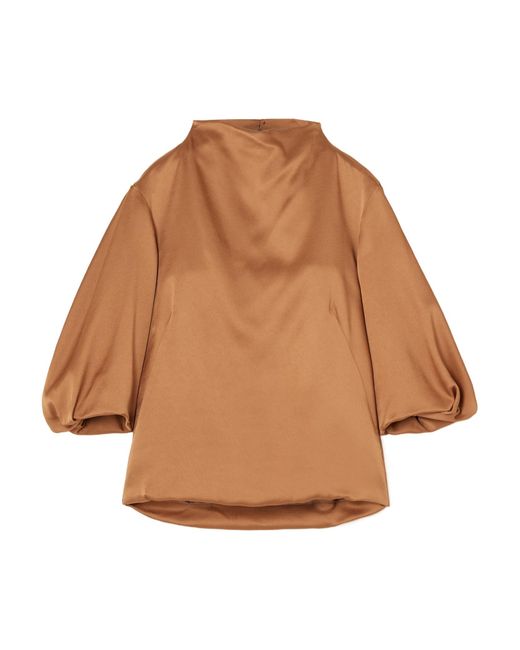 Dries Van Noten Brown High-Necked Top