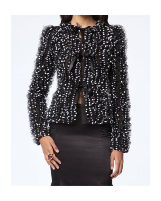 Nina Ricci Black Polka Dot Tie-Front Jacket